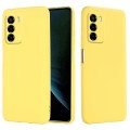 For ZTE Blade V40 Smart Pure Color Liquid Silicone Shockproof Phone Case(Yellow)