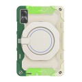 For Xiaomi Redmi Pad SE Armor Portable Rotating Ring Holder Silicone Tablet Case(Colorful Green)