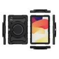 For Xiaomi Redmi Pad SE Armor Portable Rotating Ring Holder Silicone Tablet Case(Black)