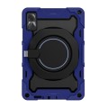 For Xiaomi Redmi Pad SE Armor Portable Rotating Ring Holder Silicone Tablet Case(Navy Blue)