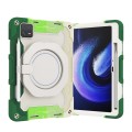 For Xiaomi Pad 6/6 Pro Armor Portable Rotating Ring Holder Silicone Tablet Case(Colorful Green)