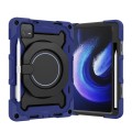 For Xiaomi Pad 6/6 Pro Armor Portable Rotating Ring Holder Silicone Tablet Case(Navy Blue)