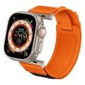 For Apple Watch Series 6 44mm Nylon Braided Rope Orbital Watch Band(Orange)