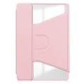 For Lenovo Tab M11/Xiaoxin Pad 11 2024 360 Rotation Transparent Smart Leather Case(Pink)