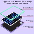 For iPad Air 2022 10.9 / Pro 11 2022 Punk Stand PC Hybrid Silicone Tablet Case with Shoulder Strap(P
