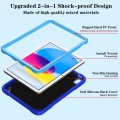 For iPad 10th Gen 10.9 2022 Punk Stand PC Hybrid Silicone Tablet Case with Shoulder Strap(Blue)