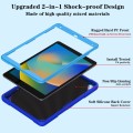 For iPad 10.2 2021 / 2020 / 2019 Punk Stand PC Hybrid Silicone Tablet Case with Shoulder Strap(Blue)