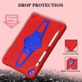 For iPad 10.2 2021 / 2020 / 2019 Punk Stand PC Hybrid Silicone Tablet Case with Shoulder Strap(Red B