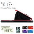 For iPhone 12 Organ Card Bag Ring Holder Phone Case with Long Lanyard(Red)