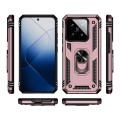 For Xiaomi 14 Shockproof TPU + PC Phone Case with Holder(Rose Gold)