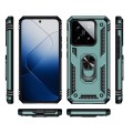 For Xiaomi 14 Shockproof TPU + PC Phone Case with Holder(Dark Green)