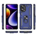 For Xiaomi Poco F5 5G / Redmi Note 12 Turbo 5G Shockproof TPU + PC Phone Case with Holder(Blue)
