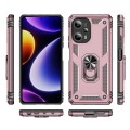 For Xiaomi Poco F5 5G / Redmi Note 12 Turbo 5G Shockproof TPU + PC Phone Case with Holder(Rose Gold)