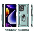 For Xiaomi Poco F5 5G / Redmi Note 12 Turbo 5G Shockproof TPU + PC Phone Case with Holder(Dark Green