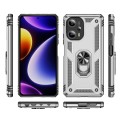 For Xiaomi Poco F5 5G / Redmi Note 12 Turbo 5G Shockproof TPU + PC Phone Case with Holder(Silver)