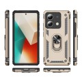 For Xiaomi Redmi Note 13 5G Shockproof TPU + PC Phone Case with Holder(Gold)