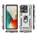 For Xiaomi Redmi Note 13 5G Shockproof TPU + PC Phone Case with Holder(Silver)