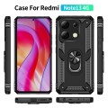 For Xiaomi Redmi Note 13 4G Shockproof TPU + PC Phone Case with Holder(Black)