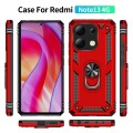 For Xiaomi Redmi Note 13 4G Shockproof TPU + PC Phone Case with Holder(Red)