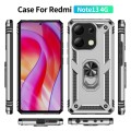 For Xiaomi Redmi Note 13 4G Shockproof TPU + PC Phone Case with Holder(Silver)