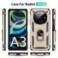 For Xiaomi Redmi A3 4G Shockproof TPU + PC Phone Case with Holder(Gold)