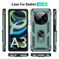 For Xiaomi Redmi A3 4G Shockproof TPU + PC Phone Case with Holder(Dark Green)