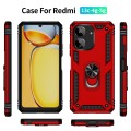 For Xiaomi Redmi 13C 4G/5G Shockproof TPU + PC Phone Case with Holder(Red)