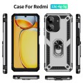 For Xiaomi Redmi 13C 4G/5G Shockproof TPU + PC Phone Case with Holder(Silver)