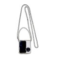 For OPPO Find N3 Flip TPU DIY Flash Diamond Love Hinge Buckle Phone Case with Long and Short Chain(T