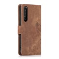 For Sony Xperia 1 IV Orchid Butterfly Embossed Leather Phone Case(Brown)