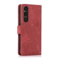 For Sony Xperia 1 V 5G 2023 Orchid Butterfly Embossed Leather Phone Case(Red)