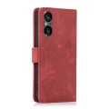 For Sony Xperia 5 V 5G Orchid Butterfly Embossed Leather Phone Case(Red)