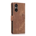 For Sony Xperia 5 V 5G Orchid Butterfly Embossed Leather Phone Case(Brown)