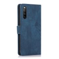 For Sony Xperia 10 III Orchid Butterfly Embossed Leather Phone Case(Blue)