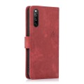 For Sony Xperia 10 III Orchid Butterfly Embossed Leather Phone Case(Red)