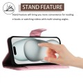 For iPhone 15 Rhombic Texture Flip Leather Phone Case with Lanyard(Pink)