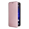 For ASUS ROG Phone 8 Pro Carbon Fiber Texture Flip Leather Phone Case(Pink)