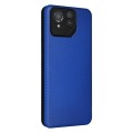 For ASUS ROG Phone 8 Pro Carbon Fiber Texture Flip Leather Phone Case(Blue)