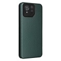 For ASUS ROG Phone 8 Pro Carbon Fiber Texture Flip Leather Phone Case(Green)