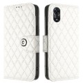 For OPPO A78 5G / A58 5G Rhombic Texture Flip Leather Phone Case with Lanyard(White)