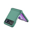 For Motorola Razr 40 3 in 1 Skin Feel PC Phone Case with Hinge(Forest Green)