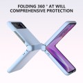 For Motorola Razr 40 3 in 1 Skin Feel PC Phone Case with Hinge(Sky Blue)