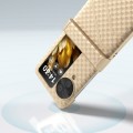 For OPPO Find N3 Flip 3 in 1 Wave Pattern Matte PC Phone Case with Hinge(Gold)