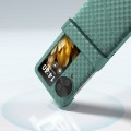 For OPPO Find N3 Flip 3 in 1 Wave Pattern Matte PC Phone Case with Hinge(Dark Green)