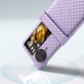 For OPPO Find N3 Flip 3 in 1 Wave Pattern Matte PC Phone Case with Hinge(Purple)