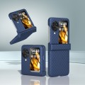 For OPPO Find N3 Flip 3 in 1 Wave Pattern Matte PC Phone Case with Hinge(Dark Blue)