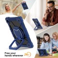 For Samsung Galaxy Tab A8 10.5 2021 Contrast Color Robot Silicone Hybrid PC Tablet Case(Navy Black)