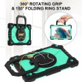 For Samsung Galaxy Tab A8 10.5 2021 Contrast Color Robot Silicone Hybrid PC Tablet Case(Black Mint G