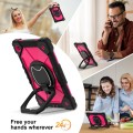 For Samsung Galaxy Tab A8 10.5 2021 Contrast Color Robot Silicone Hybrid PC Tablet Case(Black Rose R