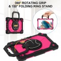 For Samsung Galaxy Tab A8 10.5 2021 Contrast Color Robot Silicone Hybrid PC Tablet Case(Black Rose R